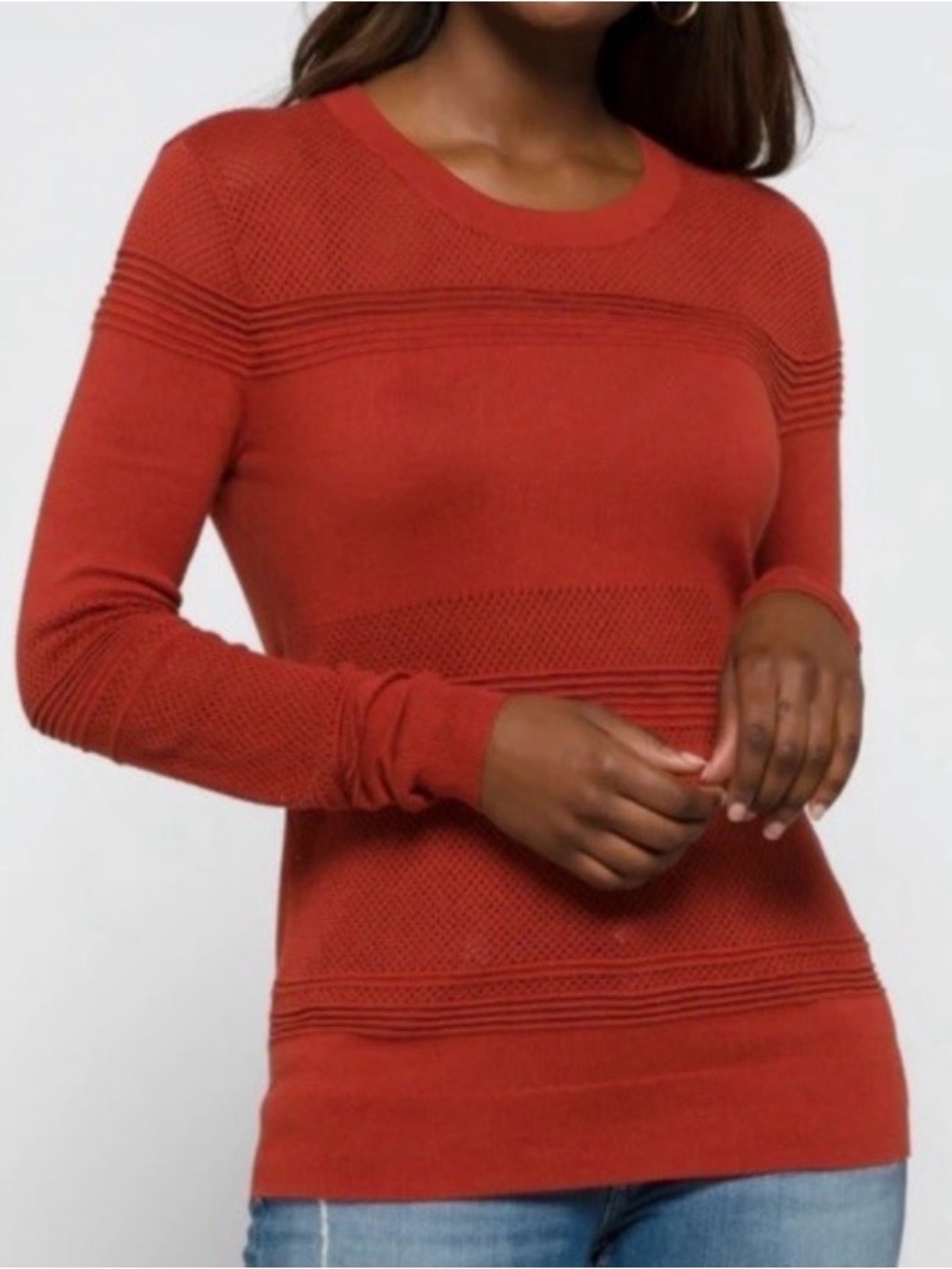 Market & Spruce Rowan Textured Cotton Blend Sweater NWT